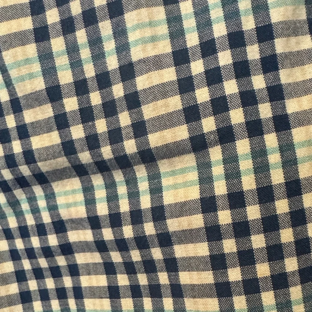 J. Crew Tailored Cut Blue and White Plaid Button-Down Shirt